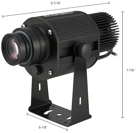 Diagram showing dimensions of the Global Industrial LED Sign Projector