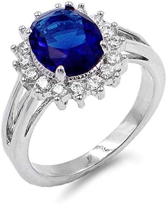 Lavencious Oval Round Shaped CZ Rings Wedding Party Statement Engagement Inspired Cocktails for Woman Size 5-10