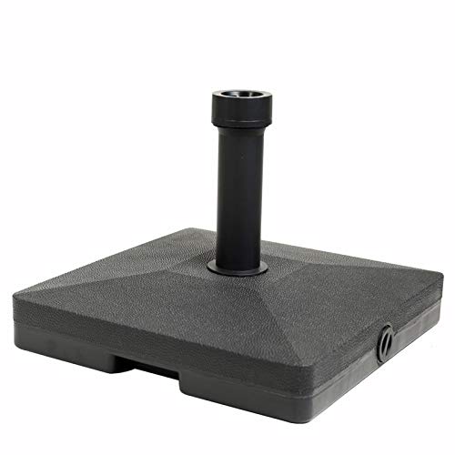 Sombrilla jardín base rellenable agua exterior patio negro 3