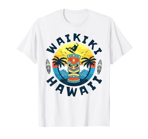 Waikiki Hawaii Beach Surf Vacaciones de verano Camiseta