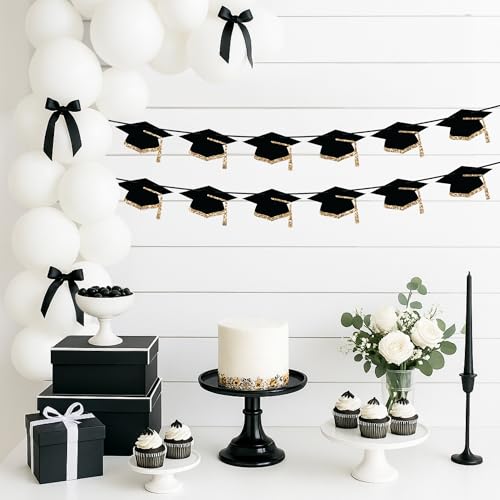 Image of Pre-Strung Graduation Banner - Grad Caps Party Banner Decoration