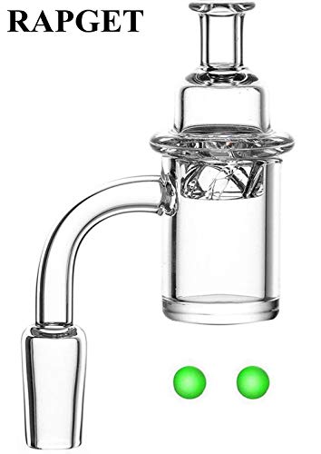 RAPGET 14mm Male. 25mm Wide. 4mm Thick. Quartz with Glow Ball