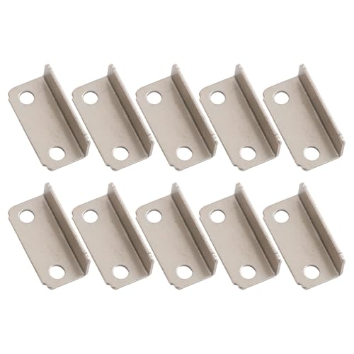 Opatiny Lot de 10 gâches de tiroir en métal argenté à angle droit pour maison, bureau, armoire et meubles de rechange