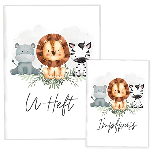 cozy racoon U-Heft- und Impfpasshülle ohne Personalisierung| 3- teiliges Set |Hochwertige Hülle für Untersuchungsheft und Impfpass Deines Kindes | Wilde Freunde