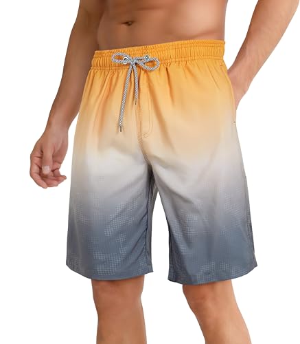 zeetoo Men's Swim Trunks Quick Dry 9" Inseam Board Shorts Mesh Lining Swimwear Bathing Suits Beach Shorts2