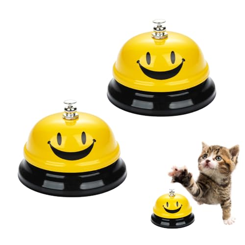 Vasemele 2 Pièces Sonnette de Service Cloches d'Appel Cloche de Table Sonnette de Comptoir Clochette Table Bar Cloches d'entrainement Animal pour Hotel Reception Comptoir Restaurant Cuisine