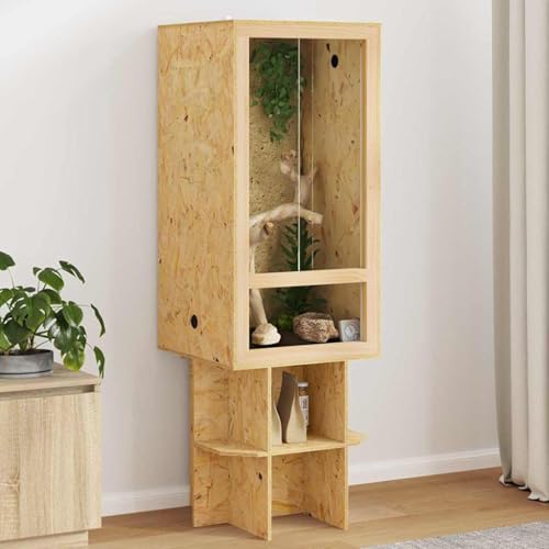Genérico Terrario Marrón 50 x 50 x 130 cm OSB,Producto para Mascotas y Animales,Productos para Mascotas,Productos para Reptiles y Anfibios,Terrarios para Reptiles y anfibios-3397889