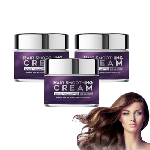 Crema de alisado capilar avanzada con tratamiento de keratina de seda y proteínas para un máximo control del frizz y un efecto alisador: ideal como tratamiento capilar de keratina. (3 Cajas)