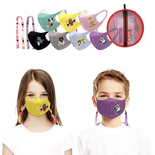 Kids Reusable Washable Face Cover or Bandanas Protective Covering For Children (7 DAY SET - 004)