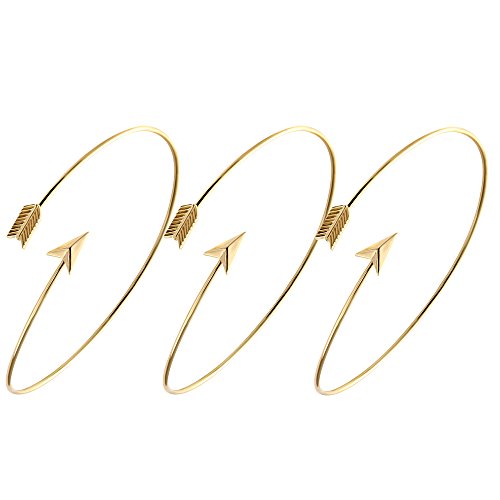 Image of Arrow Bangle Adjustable Wire Wrapped Bracelet Simple Style