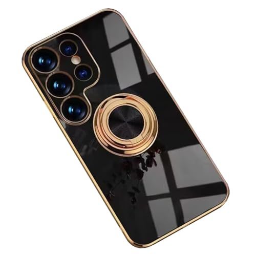 Coque fine Galaxy S26 Plus noire avec anneau magnétique et protection objectif