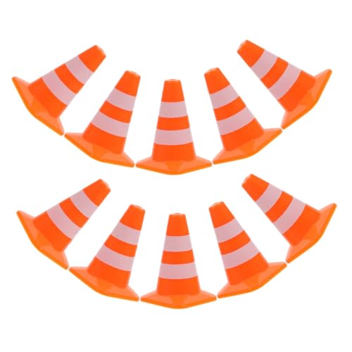 Toddmomy 10pcs Miniature Traffic Cones Set Construction Toys for Boys and Girls Interactive Road Sign Simulator Cognitive Development Toy