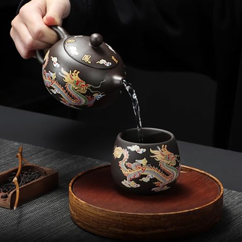 Juego de té chino con tetera dragón de 250 ml y tazas mágicas 6