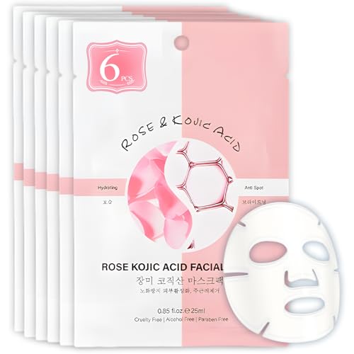 6 Piezas Mascarilla Facial Hidratante, Hidratación Profunda Face Mask, Reafirmante e Hidratante, Adecuado Para la Mayoría, Rosa Claro