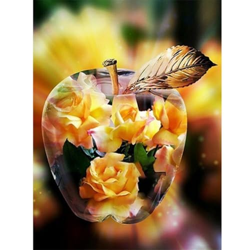 Diamant painting enfant et adulte cadeau idéal artisanat motif rose avec kit complet 5D