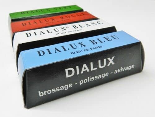 Dialux Jewelry Polishing Compounds 4 Bars Assortment of Rouge Polish Gold and Silver 1 Bar of Each Type Red/Blue/White/Green by JTS
