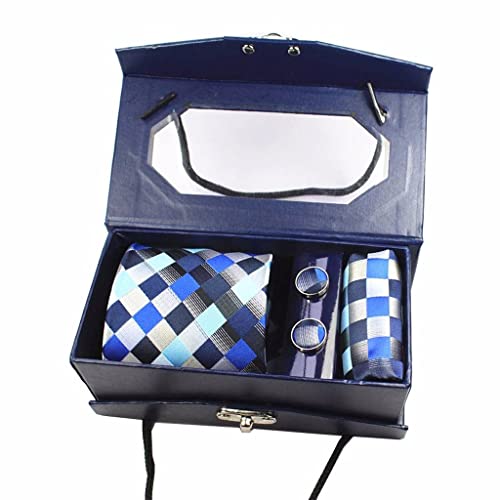 Set de Corbata, Pañuelo y Gemelos para Hombre con Caja de Regalo