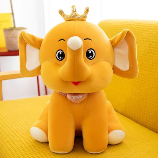 Image of SCOOBA Adorable Crown Elephant Soft Toy 25cm (Elephant 25cm Gold Color)