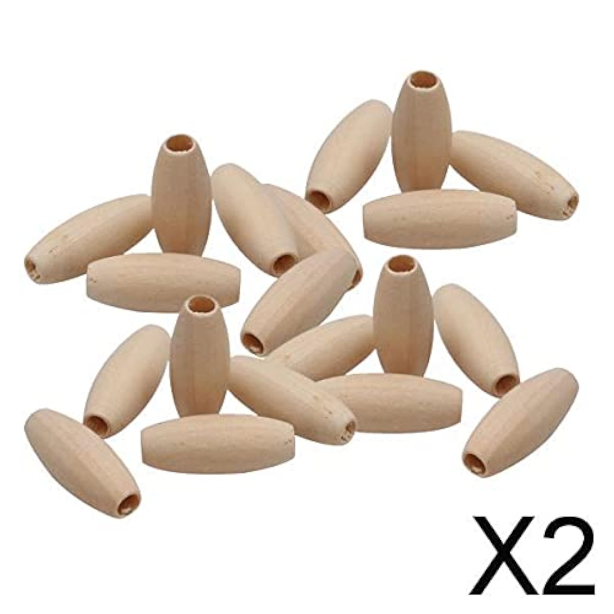 Natural Wood Oval Bead Wooden Beads for DIY Crafting