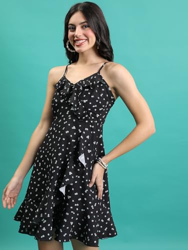 Image of Tokyo Talkies Women's Sleeveless V-Neck Printed Dresses | Stylish Dresses | Casual Dresses