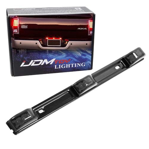 iJDMTOY Smoked Lens 3-Section-Lamp Truck Rear Tailgate or Trailer LED ID Light Bar Compatible with F-150 F-250 F-350 RAM Silverado Sierra 1500 2500 3500, etc (Mods Required for Add-On Installation)