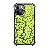 CASETiFY Ultra Impact Case for iPhone 12 / iPhone 12 Pro - Acid Smiles Neon Green - Clear Black