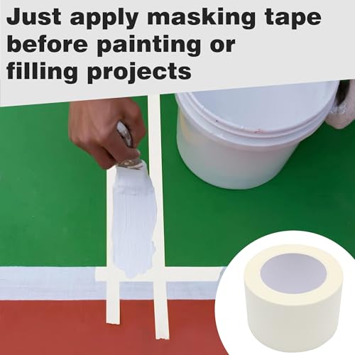Image of Masking Tape 3 inch Wide, General Purpose Beige White Painters Tape for Crafts Painting Labeling Edge Finishing, 3inch X 55 Yards