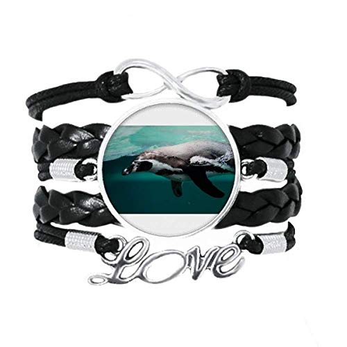 Bracelet marine en cuir avec motif animal de l'océan photo et fermoir amour