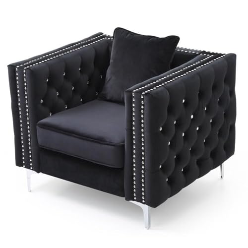 Sillón Paige Plegable Negro Velvet miniatura 5
