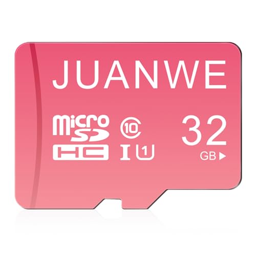 JUANWE 32GB Micro SD Card microSDXC Memory Card, Memory Card, SDHC High-Speed U1 SD Card, 32GB TF Cards for Phone, Dash Cam, Security Camera (Pink)