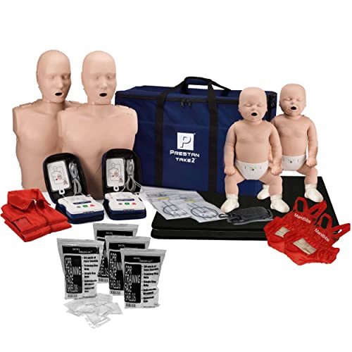 MCR Medical Prestan Take2 CPR Manikin & UltraTrainer Kit with Feedback, CPR Training Accessories, & Pack of 200 Training Shields