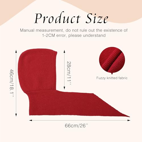 PuTian Hooded Scarf for Women Hat Scarf Set 2 in One - Soft Warm Knitted Neck Wear for Winter Cold Weather Neck Warmer4