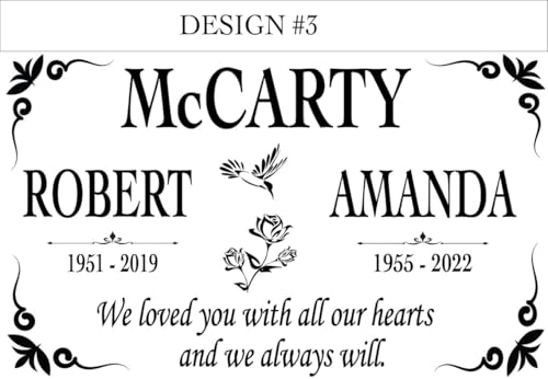 Image of Custom Memorial Granite Thick Stone 12x24 inches Memorial Grave Marker Headstone Garden Marker Cemetery Standard Tombstone (18 inchx12 inchx0.50 inch)