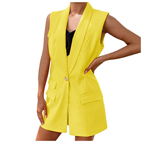 SJXHJH 2023 Dünn Damenblazer Damen Elegant Business Outfit Ärmellose...