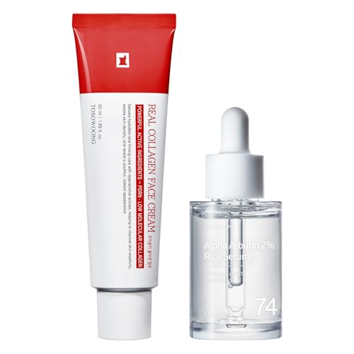 Crema Collagen y Sérum Rice TOSOWOONG de hidratación facial antiedad y tono uniforme