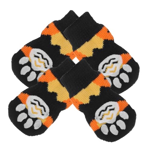 Milisten Halloween Socks for Dogs Pumpkin Pet Socks Sturdy Cotton Non-Slip Fashionable Design Keep Paws for Pet Enthusiasts