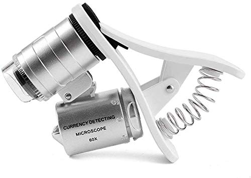MKKSLR 60X Zoom LED Type de Clip Mini Loupe Microscope Bijoux Loupe Bijoux Loupe Micro Lentille Universel Téléphones Portables Prendre des Photos