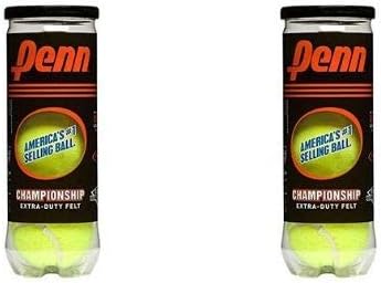 Penn Championship High Altitude Tennis Balls - Extra Duty Felt Pressurized Tennis Balls (2 Cans, 6 Balls)