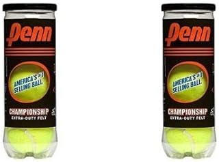 Penn Championship High Altitude Tennis Balls - Extra Duty Felt Pressurized Tennis Balls (2 Cans, 6 Balls)