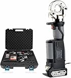 Rechargeable Hydraulic Crimping Tool 10-300Mm², Electric Hydraulic Crimping Tool with 12 Pairs of Dies, Battery Powered Cable Crimper for Copper and Aluminum Terminal Green