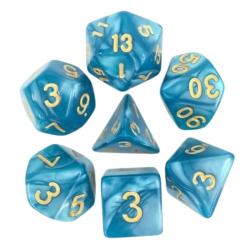 Epic Forge -Set of 7 Dice in Box - 16 mm - Pearl Blue and Gold