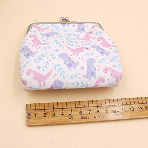 XPT Carteira Feminina Bolsa De Moedas De Dinossauro Fofo Couro Falso Kiss Lock Mini Carteira Embreag