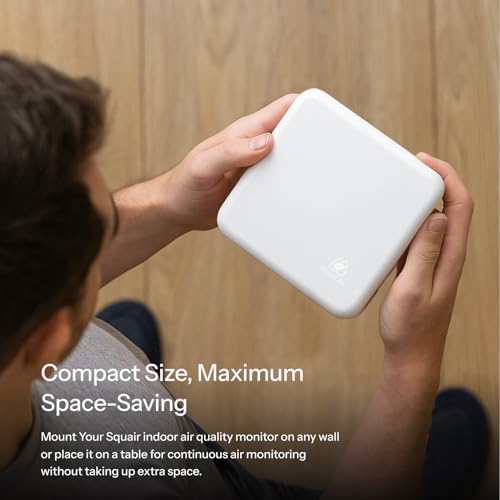 Image of Prana Air SQUAIR Indoor Air Quality Monitor (IAQ) PM2.5, PM10, CO2, TVOC, HCHO, Noise, Light | WiFi, GSM-SIM, Mobile & TV App