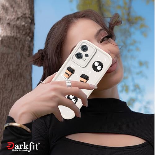 Image of Back Case Cover Compatible with OnePlus Nord CE 2 Lite 5G | Cute Fun Cartoon Ball 3D Coffee Silicone Case | Body Protection | Camera Protection | Shock Proof | Color White | Pack of 1