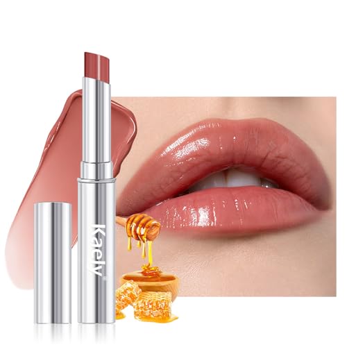 Image of evpct Nude Honey Lipstick Moisturizing Tinted Lip Balm for Older Women | Hydrating Formula Tinted Lip Oil Stick, Sheer Lightweight Softening, Shine Glowy Lipgloss Lips Color Tint Stain, Cruelty-Free