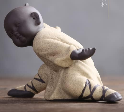 Miniatura 9 de Estatuas de Buda de cerámica, 4 figuras de Buda en miniatura, figuras de monje, manualidades, adornos para decoración del hogar, decoración de mesa