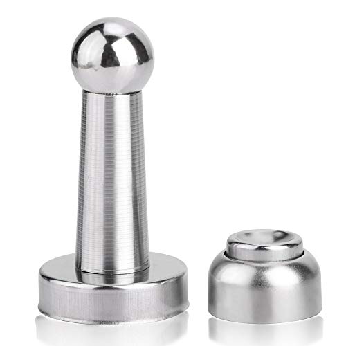 Butée de Porte Magnétique, Tiberham Arrêt de Porte Aimanté en Acier Inoxydable, Heavy Duty Butoirs de Porte Sur le Sol ou le Mur, Loquet de Porte Support de Porte avec Vis de Fixation