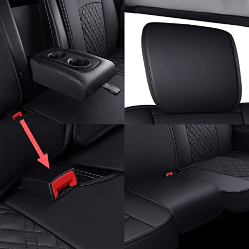 Image of YIERTAI Car Seat Covers for Dodge Ram Fit 2009-2026 1500 2010-2026 2500 3500 Classic Bighorn Longhorn Laramie Tradesman Truck Black Rear