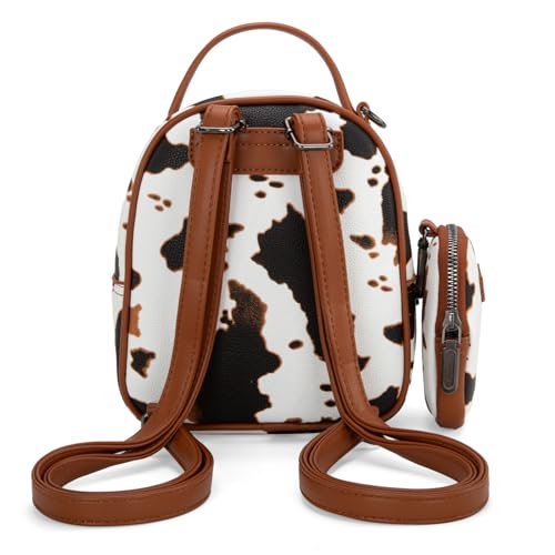 Image of Montana West Wrangler Mini Backpack Cute Cow Print Backpack Purse for Girls and Women, Brown WG133-8600BR