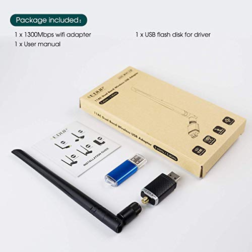 Edup Usb 3.0 Wi-Fi Adapter Ac1300Mbps Wifi Dongle 802.11 Ac Wireless Network Adapter With Dual Band 2.4Ghz/ 5.8Ghz 5Dbi Antenna For Desktop Windows Xp/Vista / 7/8.1/10 / Mac 10. 6-10.14. 6 #TOP6